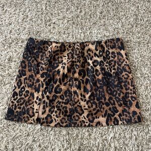 Leopard Print Mini Skirt